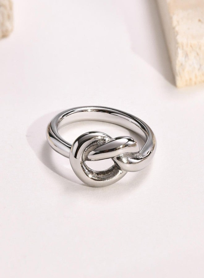 CCBFY Stainless Steel Simple Love Knot Celtic Promise Anniversary Statement Ring Size 4-11 Silver 07 - Image 3
