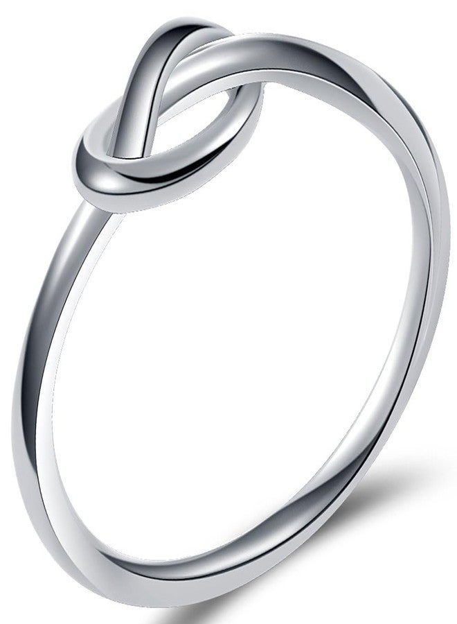 CCBFY Stainless Steel Simple Love Knot Celtic Promise Anniversary Statement Ring Size 4-11 Silver 07 - Image 1