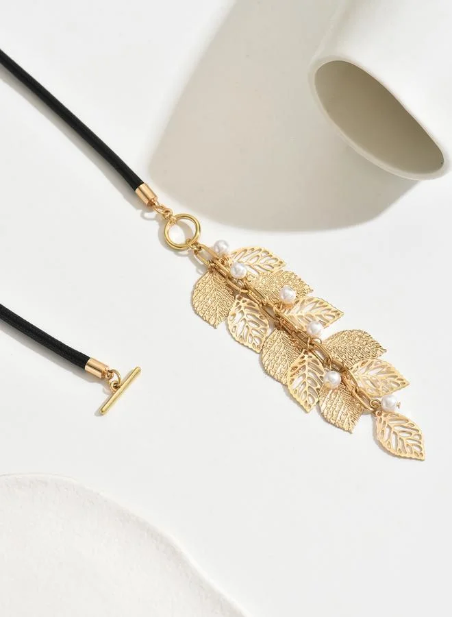 Take Two  Leaf Pendant Y-Shaped Chain Necklace for Women | Best Price UAE