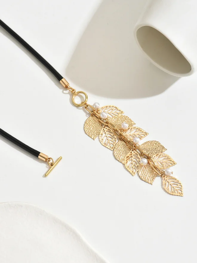 Take Two  Leaf Pendant Y-Shaped Chain Necklace for Women | Best Price UAE