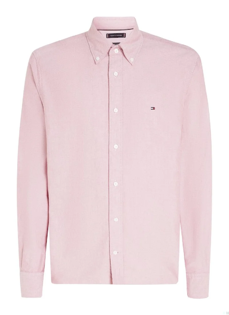 TOMMY HILFIGER Men's Heritage Regular Fit Oxford Shirt -  Pure Oxford cotton, Pink