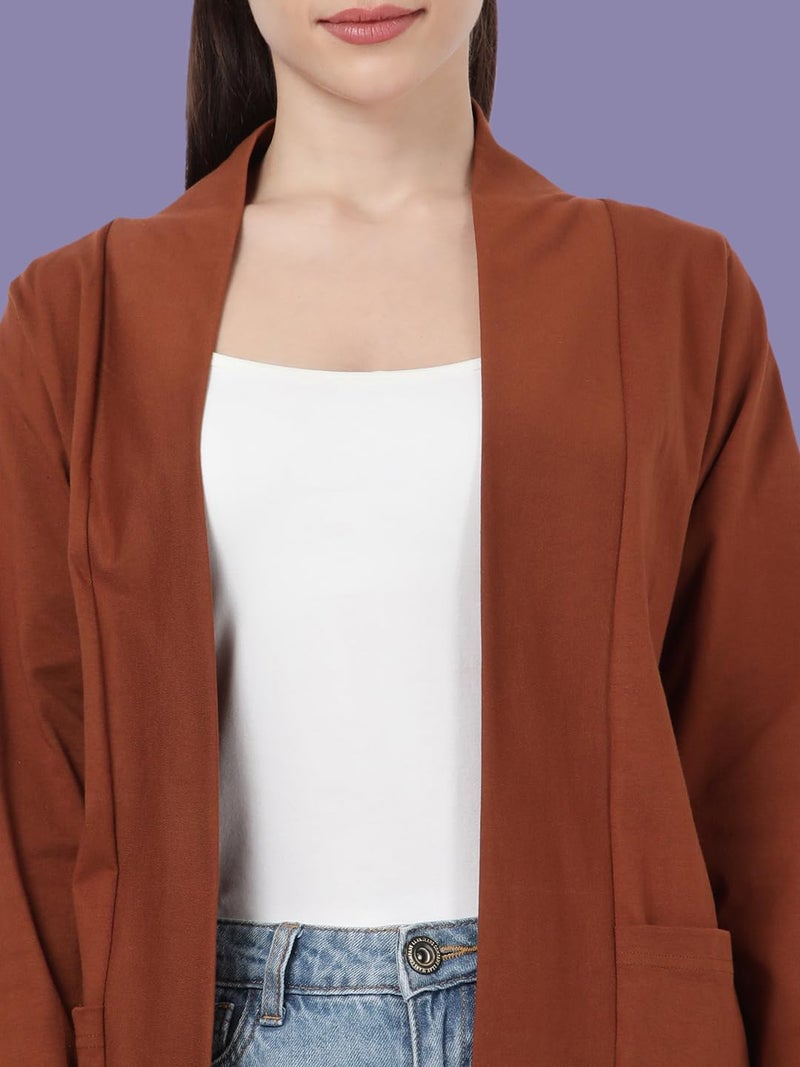 KRYPTIC Women’s Regular Length Cotton Shrug with Side Pockets - Soft Lightweight Layer for Stylish Everyday Wear - Image 5