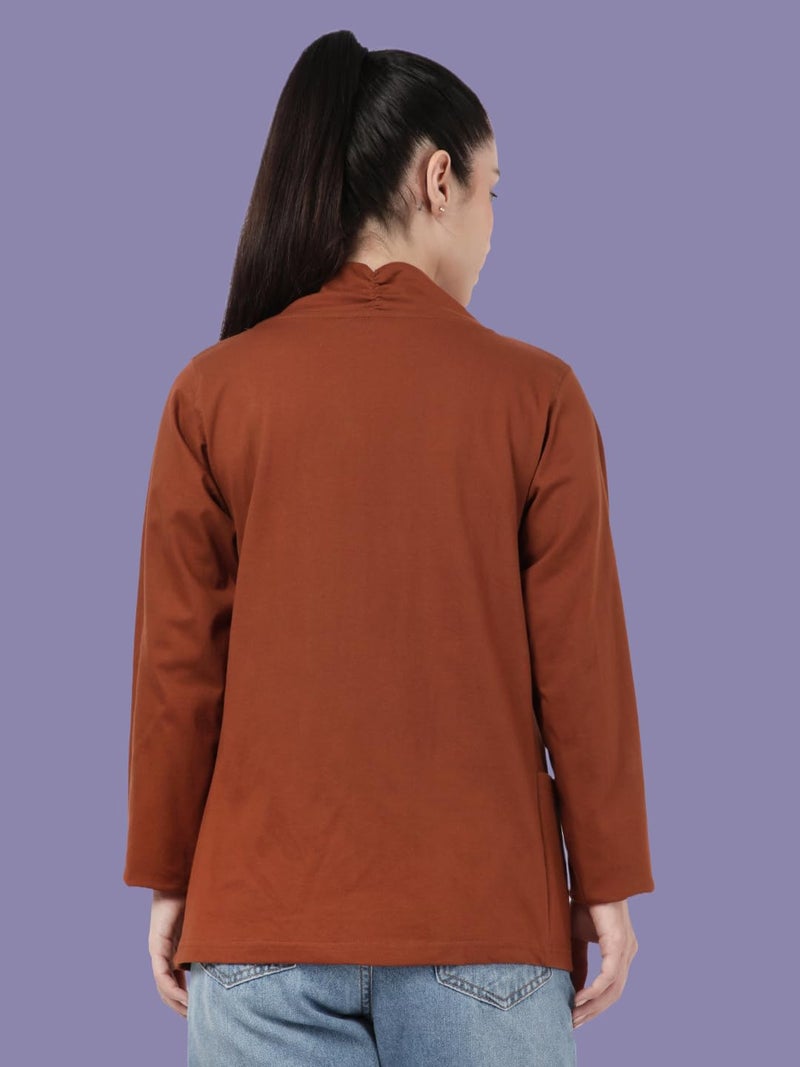 KRYPTIC Women’s Regular Length Cotton Shrug with Side Pockets - Soft Lightweight Layer for Stylish Everyday Wear - Image 2