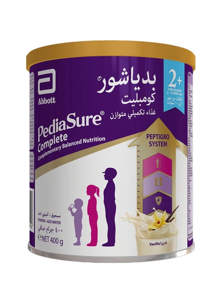 بدياشور تركيبة حليب بيبتريجرو الكاملة للمرحلة 2+ للأطفال في مرحلة النمو من 2 إلى 10 سنوات بنكهة الفانيليا 400 جرام