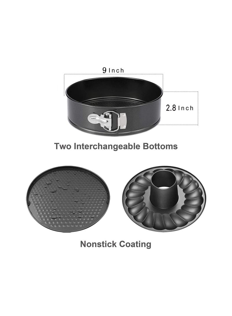يونيفرس 9 بوصة سبرينغفورم عموم ومقلاة بوندت، مقلاة تشيز كيك غير لاصقة وآيس كريم كعكة بيكي، الكربون الصلب أنبوب عموم 2 في 1 مع قاع قابل للإزالة ومزلاج سريع الافراج - Image 2
