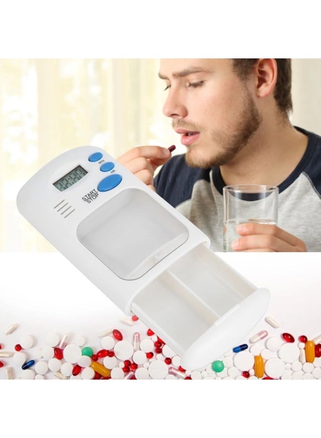 AMM Portable Smart Pill Box with Reminder Alarm – Electronic Digital Timer Weekly Pill Organizer for Travel, Work & Daily Medication – Easy Use for Seniors & Parkinson’s Support - Image 2