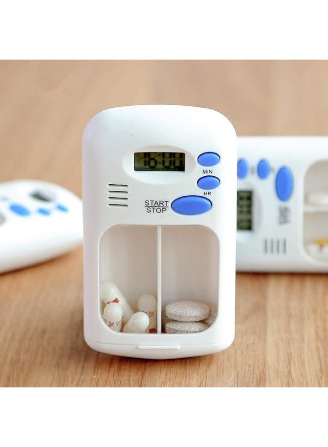 AMM Portable Smart Pill Box with Reminder Alarm – Electronic Digital Timer Weekly Pill Organizer for Travel, Work & Daily Medication – Easy Use for Seniors & Parkinson’s Support - Image 1