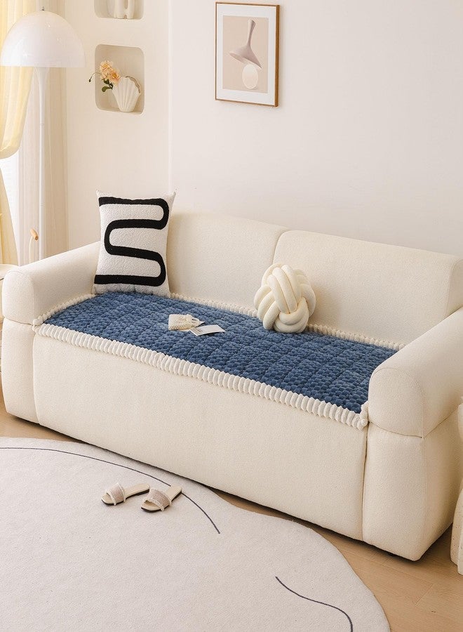 vctops Blue Faux Fur Couch Cover for Dogs Washable, Fuzzy Pet Couch Covers for 3 Cushion Sofa Pet Friendly, Non Slip Sofa Cover (Blue,28"x70") - Image 3