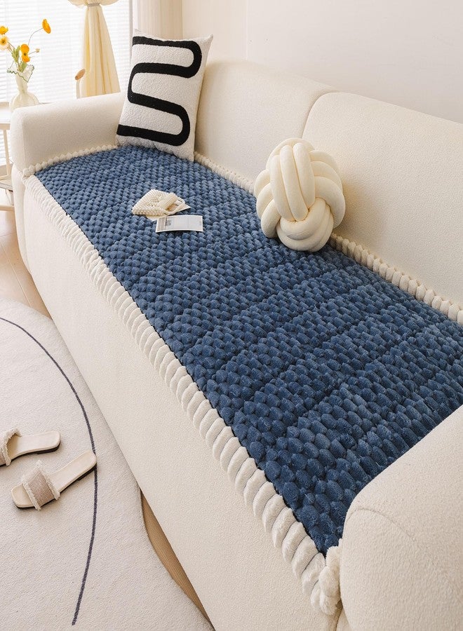 vctops Blue Faux Fur Couch Cover for Dogs Washable, Fuzzy Pet Couch Covers for 3 Cushion Sofa Pet Friendly, Non Slip Sofa Cover (Blue,28"x70") - Image 5