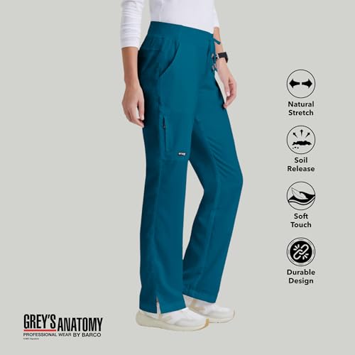 BARCO Grey s Anatomy Classic Mia Scrub Pant for Women Bahama, 6-Pocket Low-Rise Straight Leg Bottoms with Natural Stretch, Soil Release Fabric, and Super-Soft Finish Medium, Regular Fit - Image 3