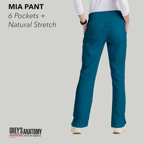 BARCO Grey s Anatomy Classic Mia Scrub Pant for Women Bahama, 6-Pocket Low-Rise Straight Leg Bottoms with Natural Stretch, Soil Release Fabric, and Super-Soft Finish Medium, Regular Fit - Image 2
