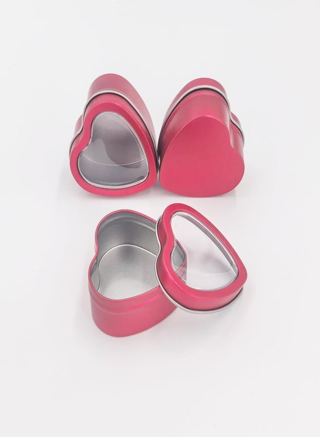 Goodma 14-Pack 2oz Empty Heart Shaped Metal Tins with Clear Window for Candle Making, Candies, Gifts & Treasures (Red) - Image 5