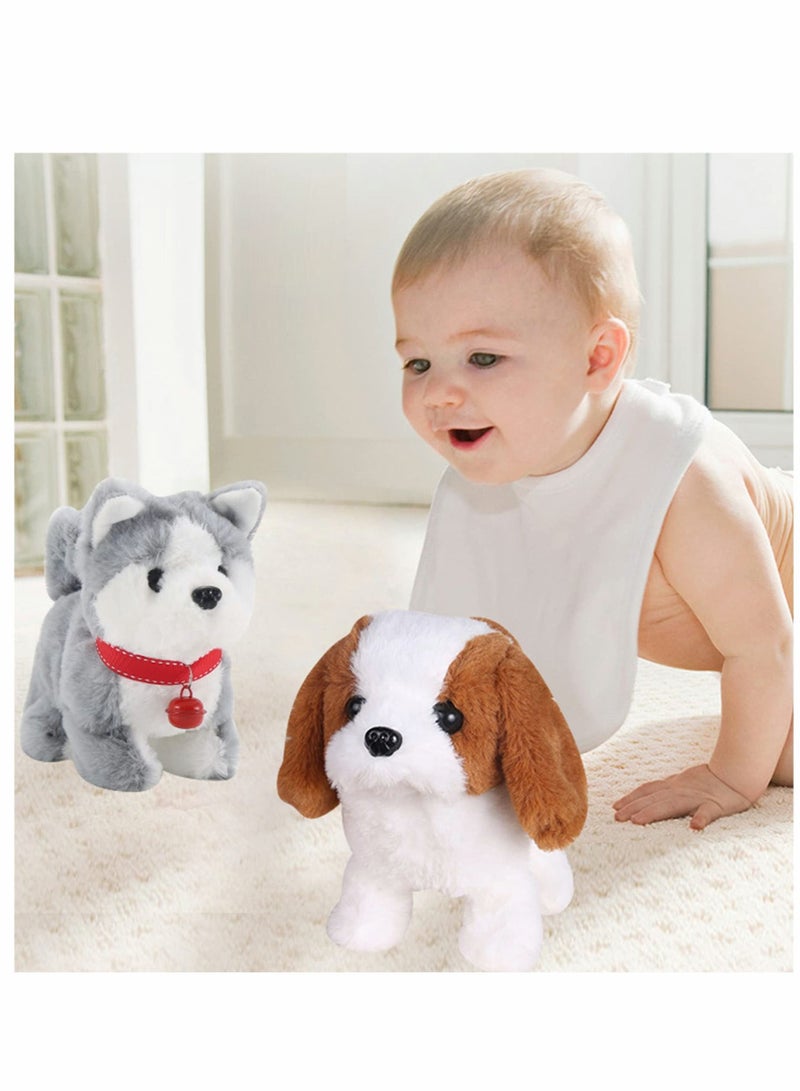 Plush Interactive Toy, Electronic Pet, Husky Dog Pet Dog, Can Walking, Barking, Tail Wagging, Stretching, Companion Animal for Kids