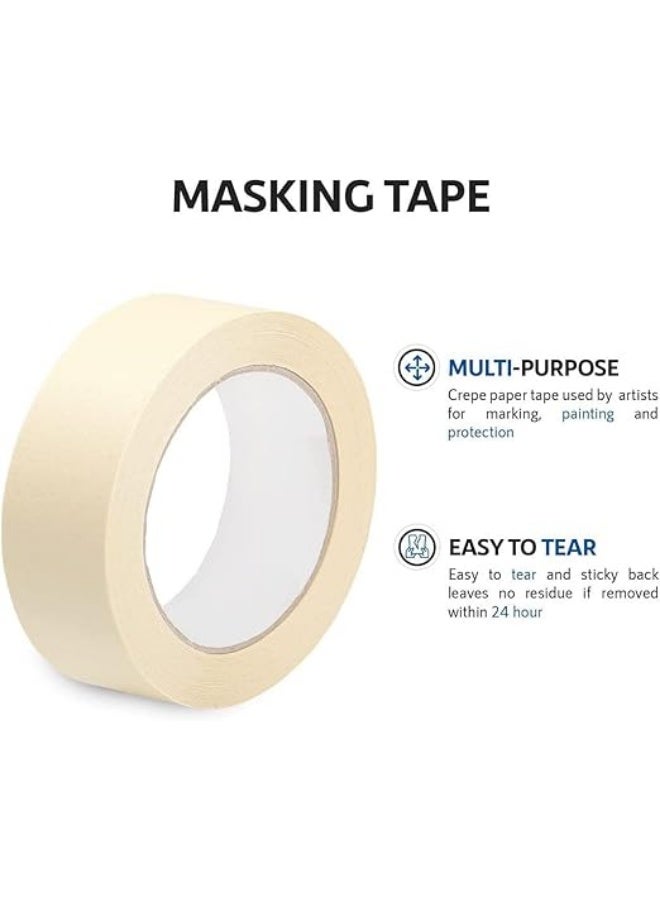 Green Tiger Masking Tape 2" x 20 Yards | Strong Adhesive Tape for Painting, Decorating, DIY Home, Office, School Stationery, Arts, DIY Crafts etc [6 Roll] - Image 2