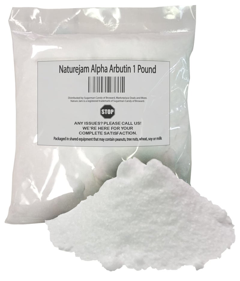 Naturejam Alpha Arbutin Powder Pure Skin Whitener Brightener Dark Spot Corrector Evens Out Skin Tone and Helps With Hyperpigmentation 1 Pound