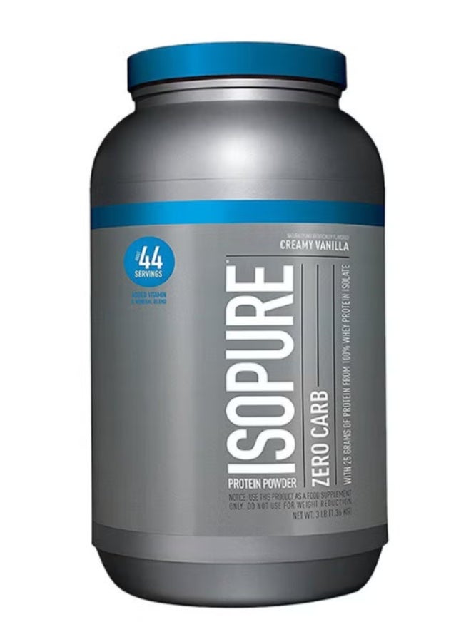 Isopure Zero Carb Protein, Creamy Vanilla Flavour, 3 Lb - Image 1