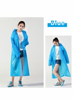 SYOSI Rain Poncho for Adults 1 Pack EVA Women and Men Reusable Raincoat Jacket Packable Family Fishing Travel Emergency no PVC with Hood Elastic Sleeving  - Image 3