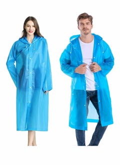 SYOSI Rain Poncho for Adults 1 Pack EVA Women and Men Reusable Raincoat Jacket Packable Family Fishing Travel Emergency no PVC with Hood Elastic Sleeving  - Image 1
