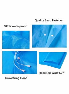 SYOSI Rain Poncho for Adults 1 Pack EVA Women and Men Reusable Raincoat Jacket Packable Family Fishing Travel Emergency no PVC with Hood Elastic Sleeving  - Image 4