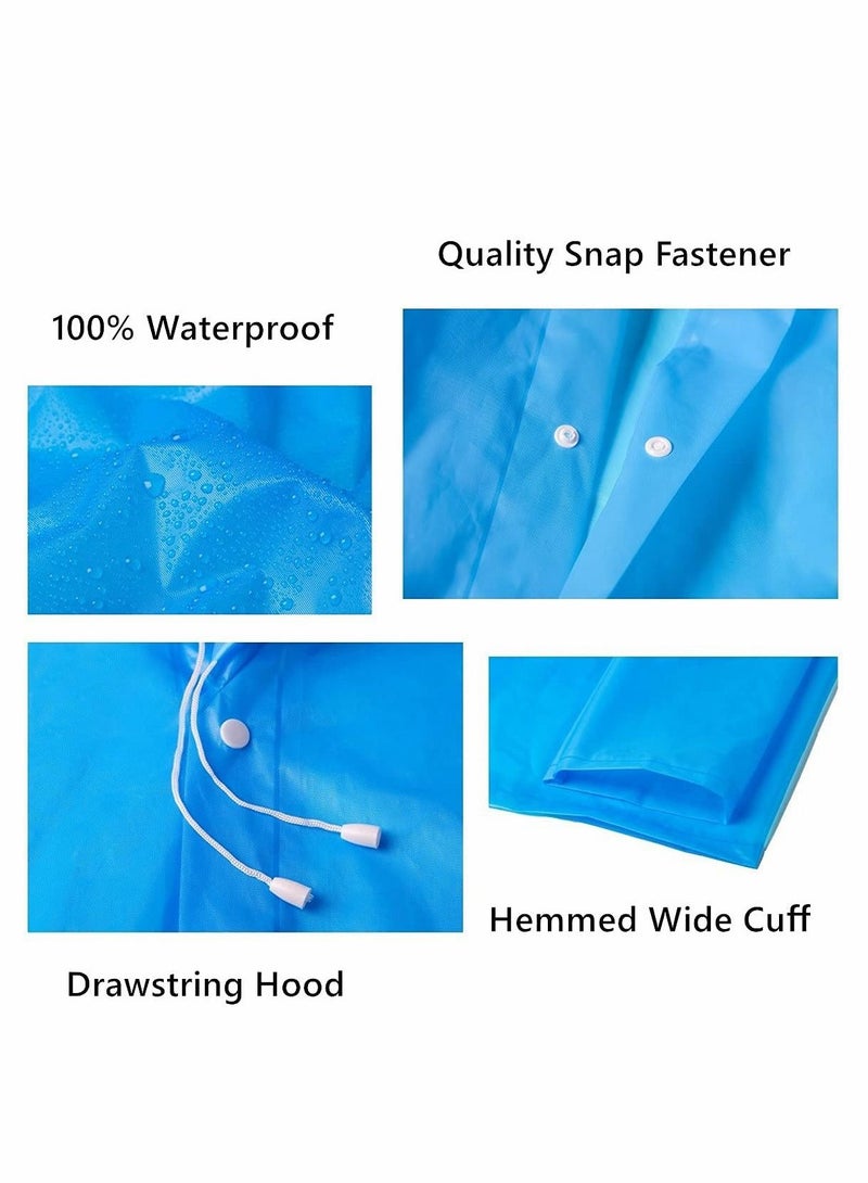 صن تاون معطف واقي من المطر للبالغين ، عبوة واحدة من إيفا للنساء والرجال ، معطف واق من المطر قابل لإعادة الاستخدام يمكن تعبئته في الصيد العائلي والسفر في حالات الطوارئ بدون بولي كلوريد الفينيل مع غطاء مرن - Image 4