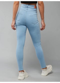 Miss Chase Miss Chase Women's Skinny High Rise Distressed Regular Length Denim Jeans (MCAW18DEN02-79-158-34, Light Blue, 34)  - Image 4