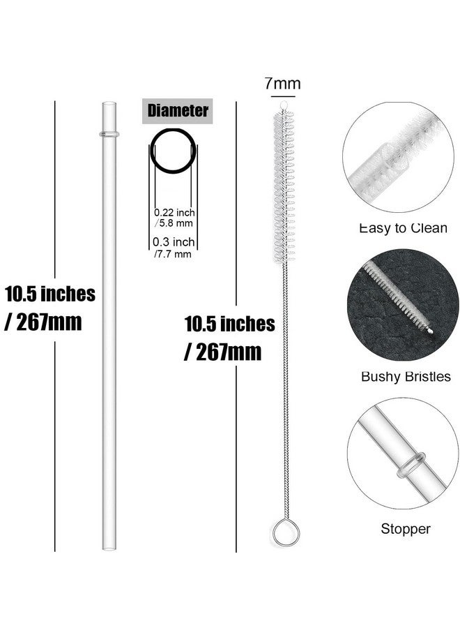 ALINK ALINK 12-Pack Reusable Hard Plastic Clear Straws, 10.5 in x 0.3 in Tumbler Straws for 16 OZ 20 OZ 30 OZ Stanley, YETI, Starbucks Tumblers with Cleaning Brush - Image 2