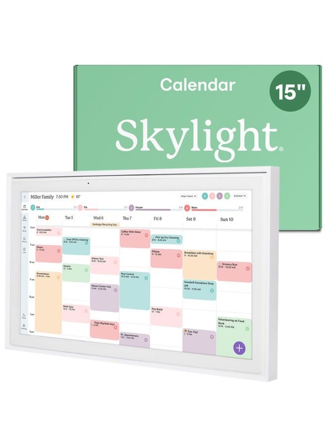 Skylight Calendar: 15 inch Digital Calendar & Chore Chart, Smart Touchscreen Interactive Display for Family Schedules - Wall Mount Included - Image 1