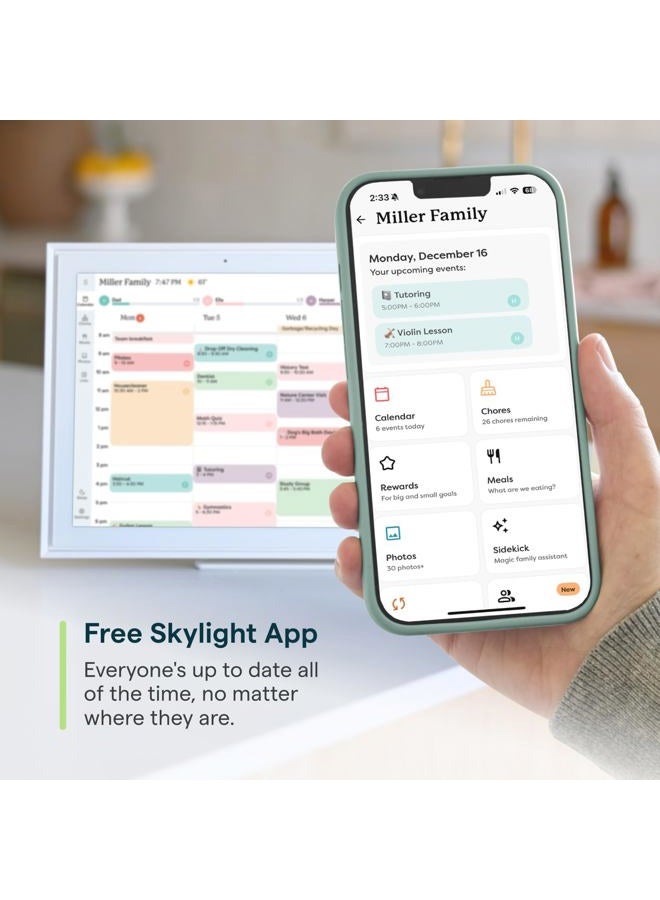 Skylight Calendar: 15 inch Digital Calendar & Chore Chart, Smart Touchscreen Interactive Display for Family Schedules - Wall Mount Included - Image 5