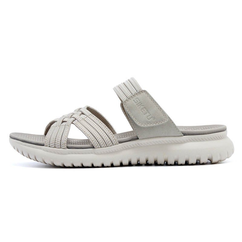 SIKETU Women's Summer Open-Toe Sandals - Lightweight Sporty Comfort, Elastic Strap, Wide Fit, Low Wedge Heel - Image 1