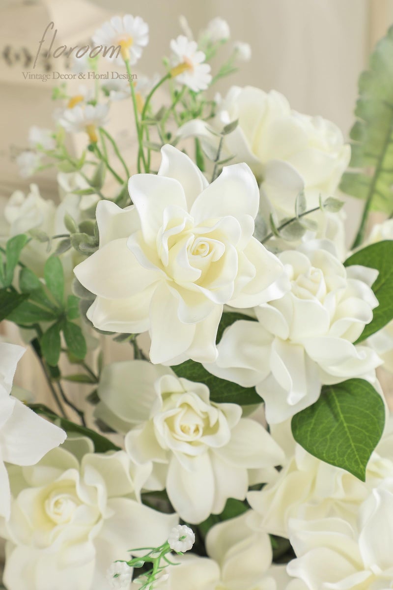 Floroom Artificial Gardenia Flowers 2.7" 25pcs Real Looking Ivory Foam Fake Flowers with Stems for DIY Wedding Bouquets Bridal Shower Centerpieces Floral Arrangements Party Tables Home Decorations - Image 3