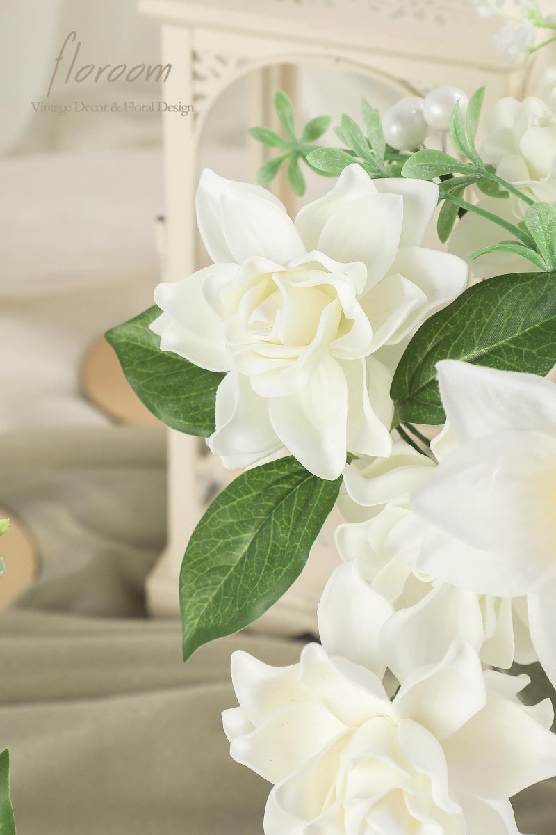 Floroom Artificial Gardenia Flowers 2.7" 25pcs Real Looking Ivory Foam Fake Flowers with Stems for DIY Wedding Bouquets Bridal Shower Centerpieces Floral Arrangements Party Tables Home Decorations - Image 4
