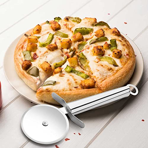 T TOPLINE 100% Stainless Steel Pizza Cutter, Sandwich & Pastry Cake Cycle Cutter, Sharp, Wheel Type Cutter, Pack of 1, Multicolour - Image 5