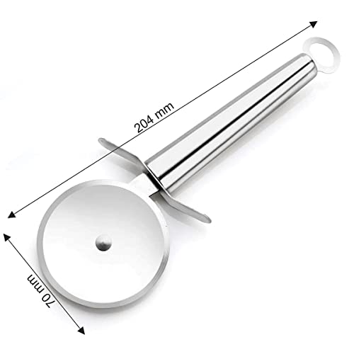 T TOPLINE 100% Stainless Steel Pizza Cutter, Sandwich & Pastry Cake Cycle Cutter, Sharp, Wheel Type Cutter, Pack of 1, Multicolour - Image 2