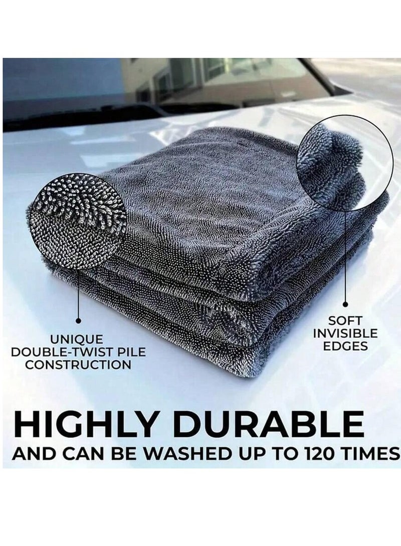 Generic Unique Micro Fiber Double-Twist Pile Construction Gray Towel 60 x 40 cm  - Image 1