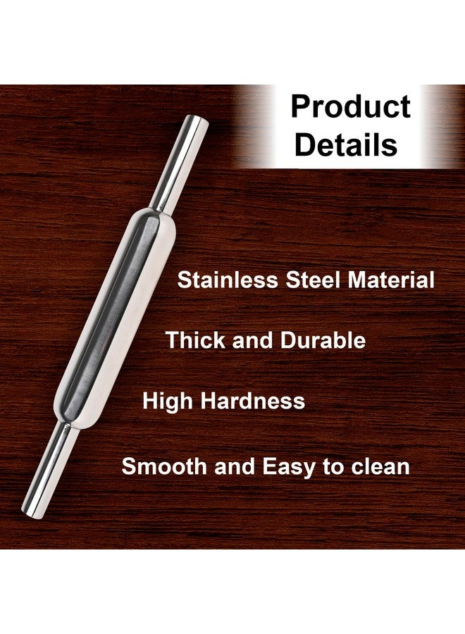 Rollyware Premium 100% Stainless Steel Smooth Rolling Pin/Belan for Baking, Doughs, Breads, Chapati -Slim, Non Stick, Lightweight with Better Grip & Easy to Wash - Image 5