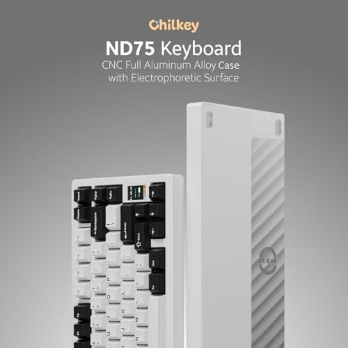 OOCTPK Chilkey ND75 Aluminum Keyboard 75 Percent Wireless Gaming Mechanical Keyboard with LCD Screen Quick Assembly BT24GUSBC Hot Swappable PerKey RGB Custom Key Board for Laptop Office PC - Image 3