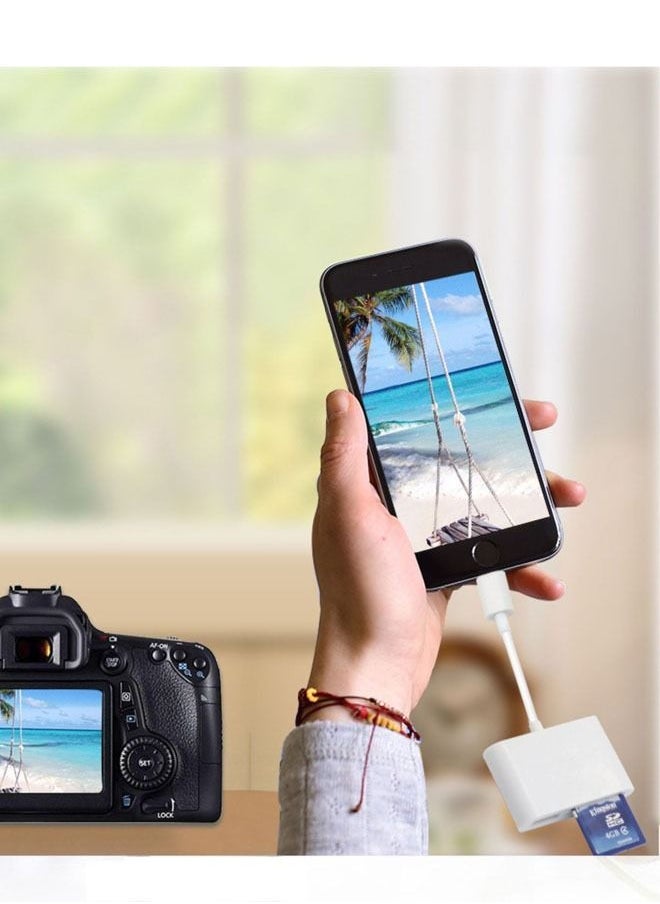 قارئ بطاقات SD USB C متعدد الوظائف 3 في 1، قارئ بطاقات من النوع C لأجهزة USB C، محول بطاقة TF يدعم القراءة والكتابة المزدوجة (أبيض 3.0) - Image 5