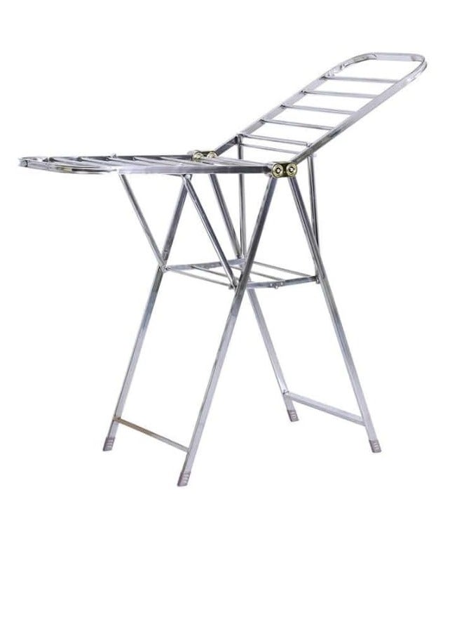 Decorhills Foldable Drying Rack for Clothes, Metal Laundry Drying Rack Collapsible, Portable Compact Rack for Sweater, Baby Clothe, Towels, Indoor & Outdoor, Height Adjustable Clothe Airer, Grey - Image 1