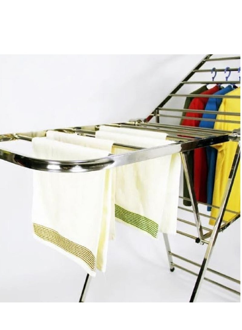 Decorhills Foldable Drying Rack for Clothes, Metal Laundry Drying Rack Collapsible, Portable Compact Rack for Sweater, Baby Clothe, Towels, Indoor & Outdoor, Height Adjustable Clothe Airer, Grey - Image 2