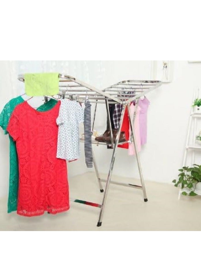 Decorhills Foldable Drying Rack for Clothes, Metal Laundry Drying Rack Collapsible, Portable Compact Rack for Sweater, Baby Clothe, Towels, Indoor & Outdoor, Height Adjustable Clothe Airer, Grey - Image 4