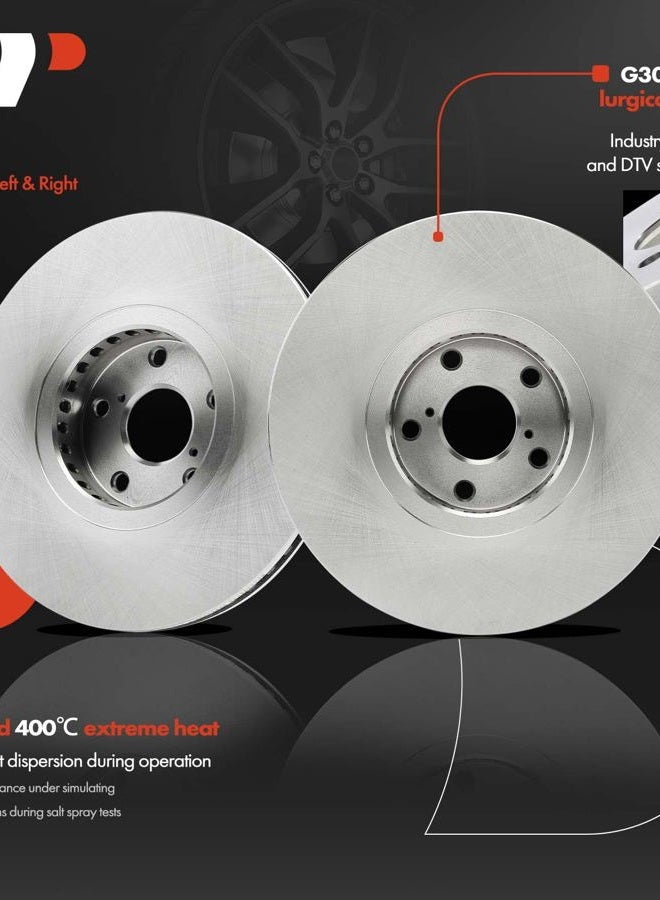 A-Premium 13.15 inch (334mm) Front Vented Disc Brake Rotors Compatible with Select Lexus Models - IS200t 2016, IS300 2018-2020, IS350 2006-2021, GS350 2007-2011, GS430, GS450h, GS460, 2-PC Set - Image 3