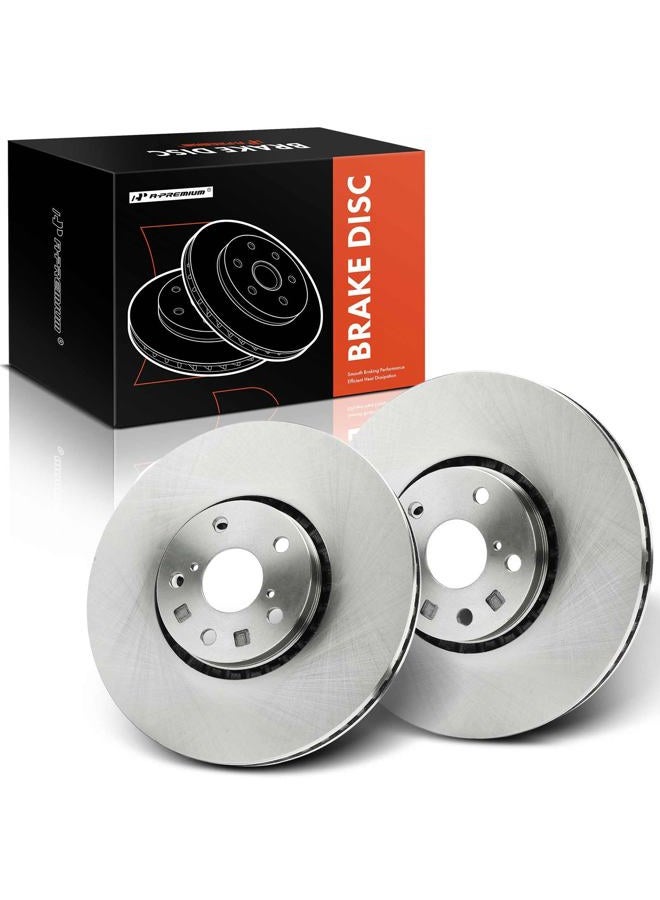 A-Premium 13.15 inch (334mm) Front Vented Disc Brake Rotors Compatible with Select Lexus Models - IS200t 2016, IS300 2018-2020, IS350 2006-2021, GS350 2007-2011, GS430, GS450h, GS460, 2-PC Set - Image 1