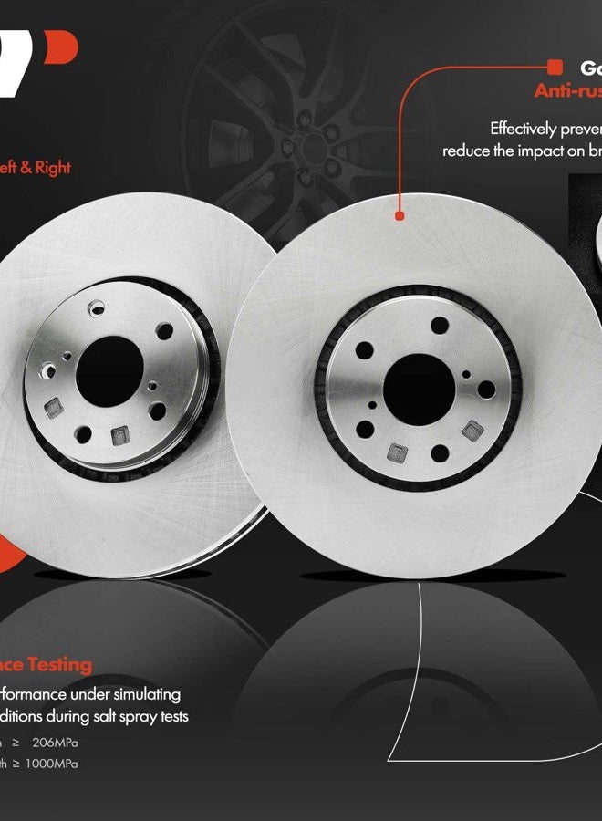 A-Premium 13.15 inch (334mm) Front Vented Disc Brake Rotors Compatible with Select Lexus Models - IS200t 2016, IS300 2018-2020, IS350 2006-2021, GS350 2007-2011, GS430, GS450h, GS460, 2-PC Set - Image 2