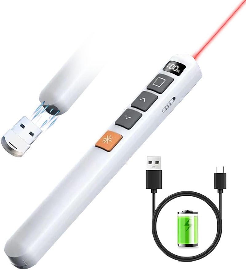 Wireless Presentation Remote with LED Display,2.4GHz Wireless PowerPoint Clicker,Portable Electronic Page Turning Pen with Hyperlink,Page & Volume Control,Suitable for Keynote PPT Mac Computer Laptop - Image 1