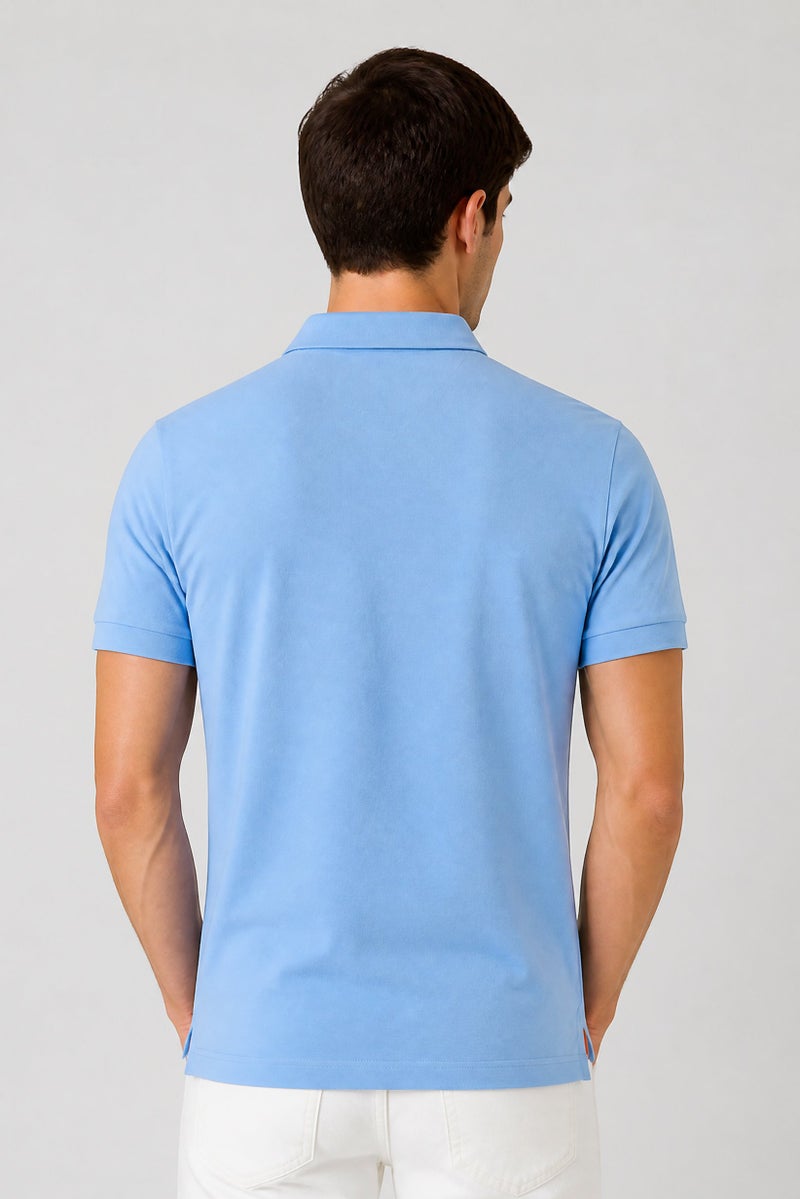 La Martina Men Regular Fit Embroidered Logo Short Sleeve Polo Shirt, Light Blue - Image 5