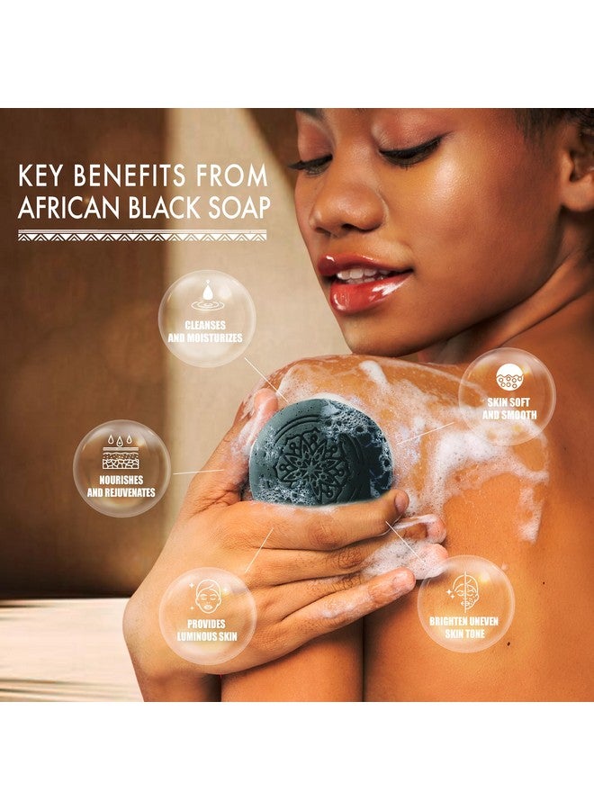 koji white African Black Soapfacial Exfoliant For Blackheads Brightening & Moisturizing Skin With Kojic Acid Shea Butter Aloe Vera For Glowing Skinvegan Parabenfree 2.82Oz (2 Bars)  - Image 3