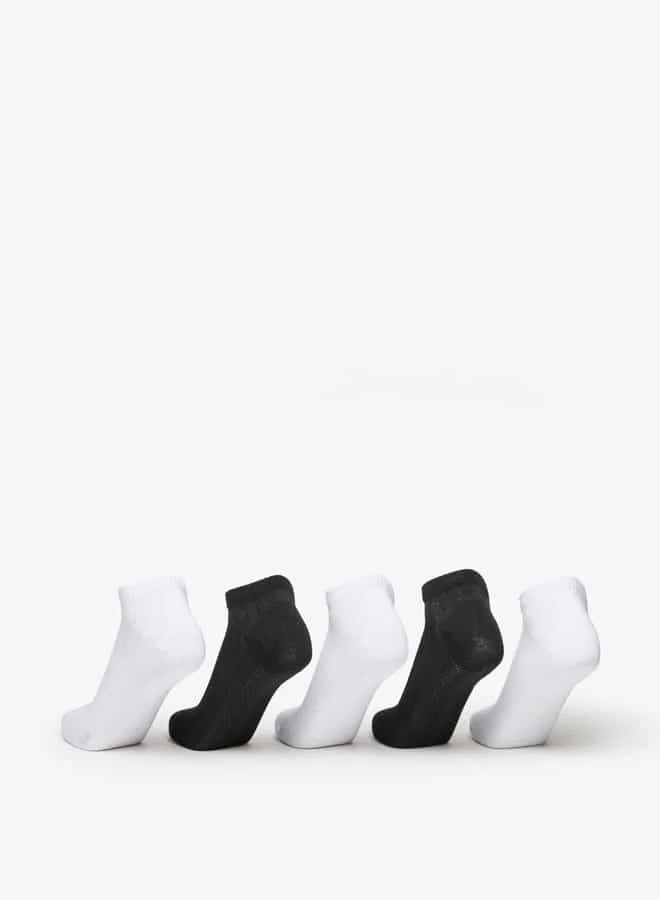Flora Bella By Shoexpress Women Textured Ankle Length Socks - Set of 5