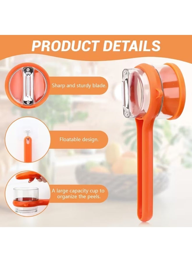 Goolsky 1pc Fruit & Vegetable Peeler with Storage Box - Serrated Blade, Ergonomic Handle, Durable Plastic Kitchen Tool for Effortless Peeling - Ideal for Dorm, Home, Kitchen Use, Kitchen Peeler | Serrated Blade Peeler | Ergonomic Handl - Image 2