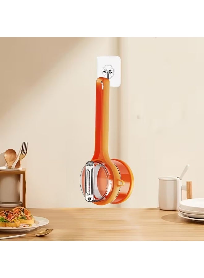 Goolsky 1pc Fruit & Vegetable Peeler with Storage Box - Serrated Blade, Ergonomic Handle, Durable Plastic Kitchen Tool for Effortless Peeling - Ideal for Dorm, Home, Kitchen Use, Kitchen Peeler | Serrated Blade Peeler | Ergonomic Handl - Image 4