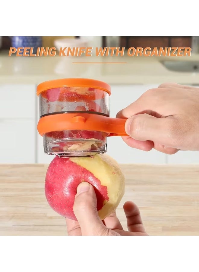 Goolsky 1pc Fruit & Vegetable Peeler with Storage Box - Serrated Blade, Ergonomic Handle, Durable Plastic Kitchen Tool for Effortless Peeling - Ideal for Dorm, Home, Kitchen Use, Kitchen Peeler | Serrated Blade Peeler | Ergonomic Handl - Image 3